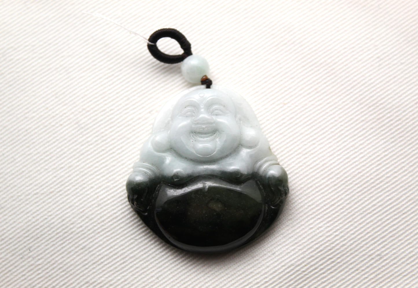 Buddha Jade Green gemstone Cabochon drilled 36MM