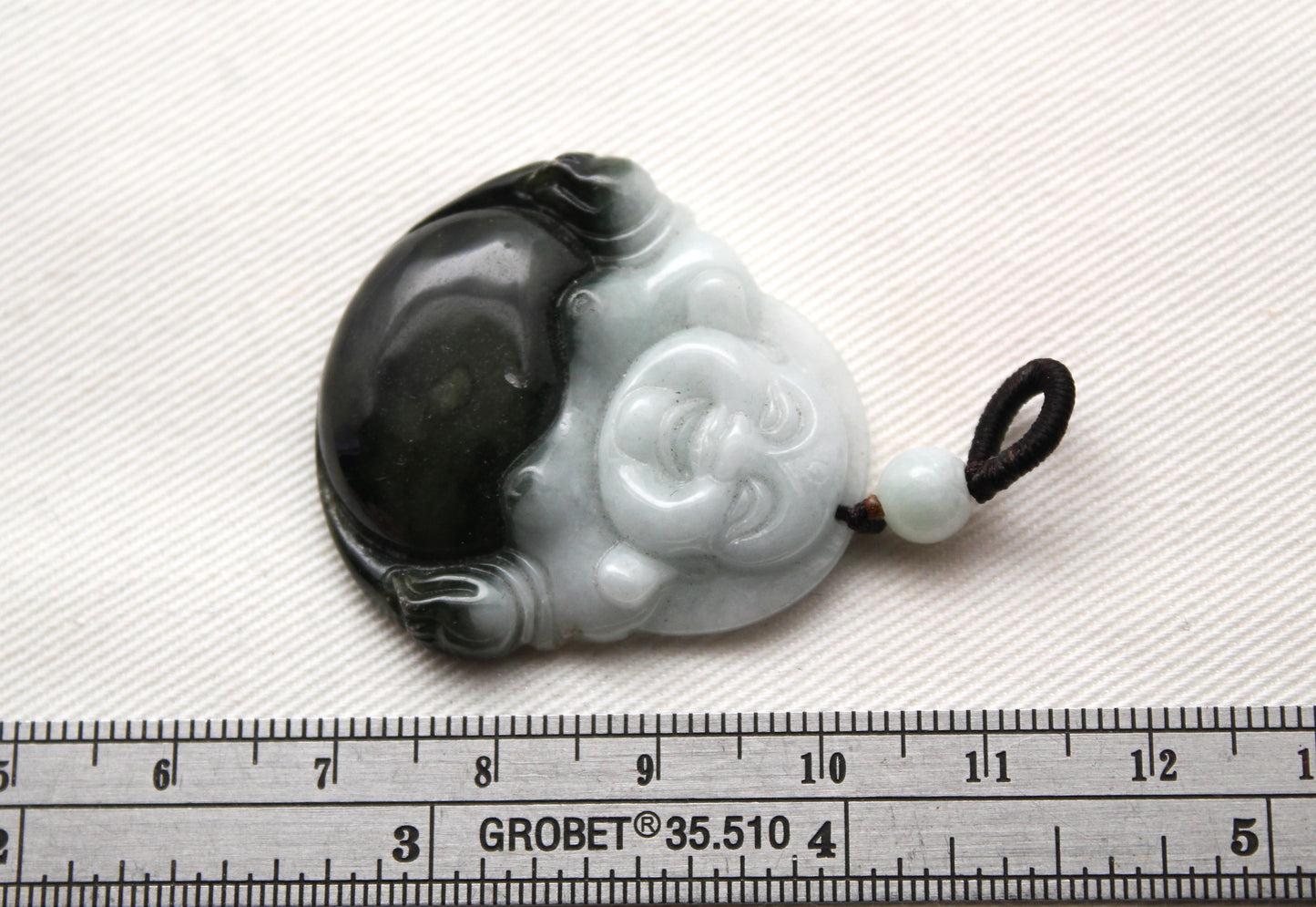 Buddha Jade Green gemstone Cabochon drilled 36MM