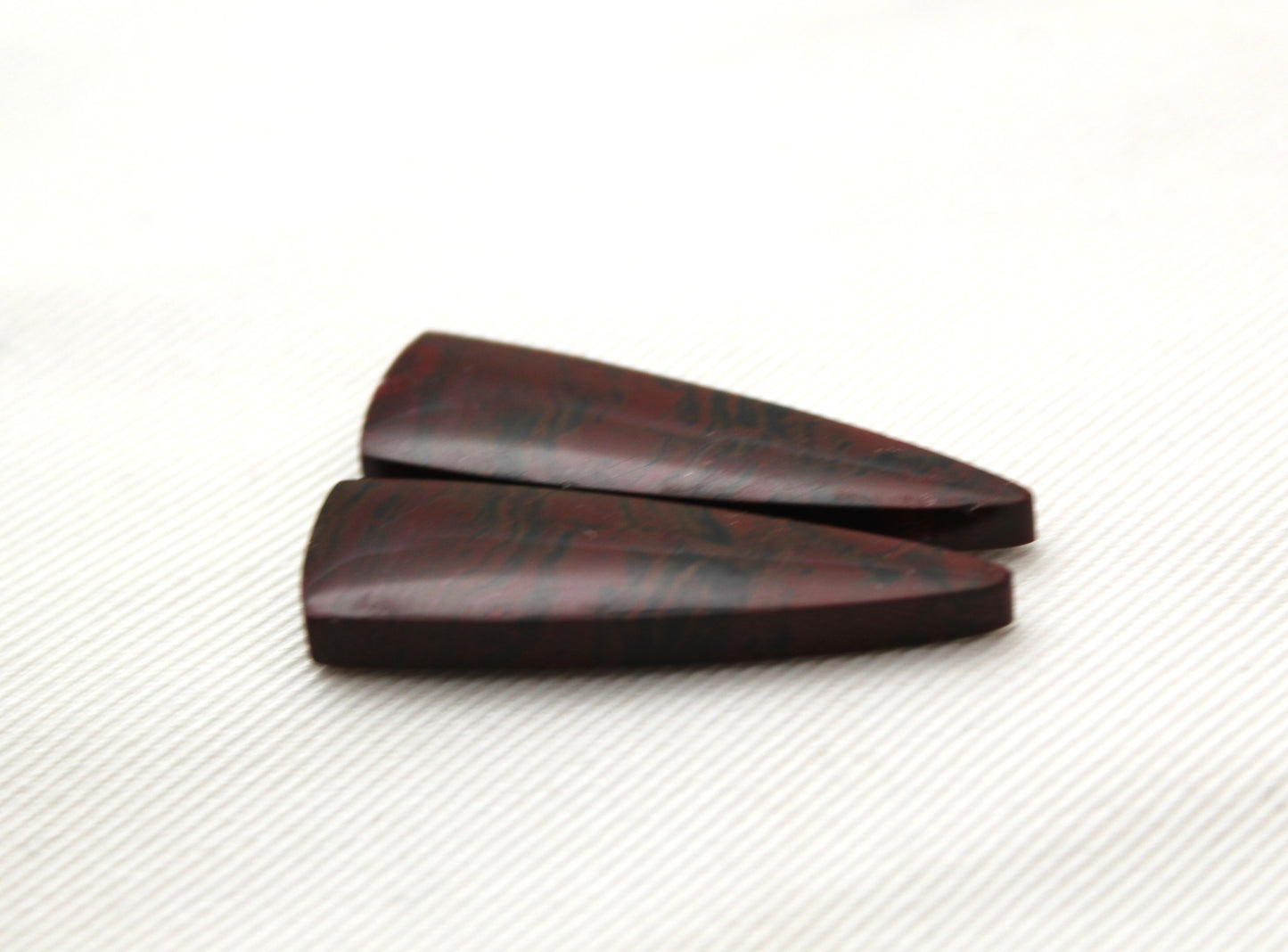 Rich Red Jasper Cabochon Pair triangle