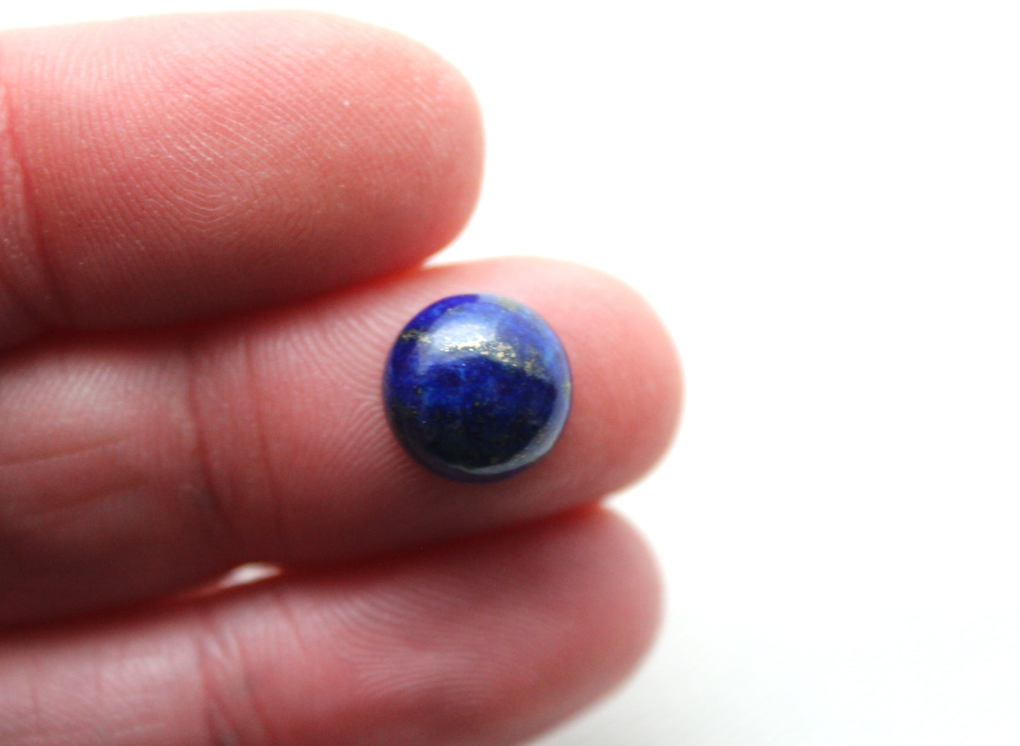 Lot of TWO Lapis Lazuli cabochons 10 MM Gemstones round blue