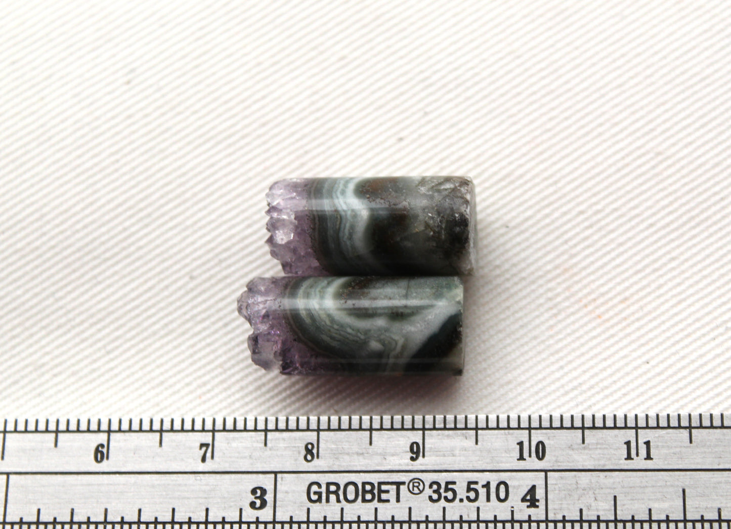 Amethyst slices Pair gemstone druzy Cylinder