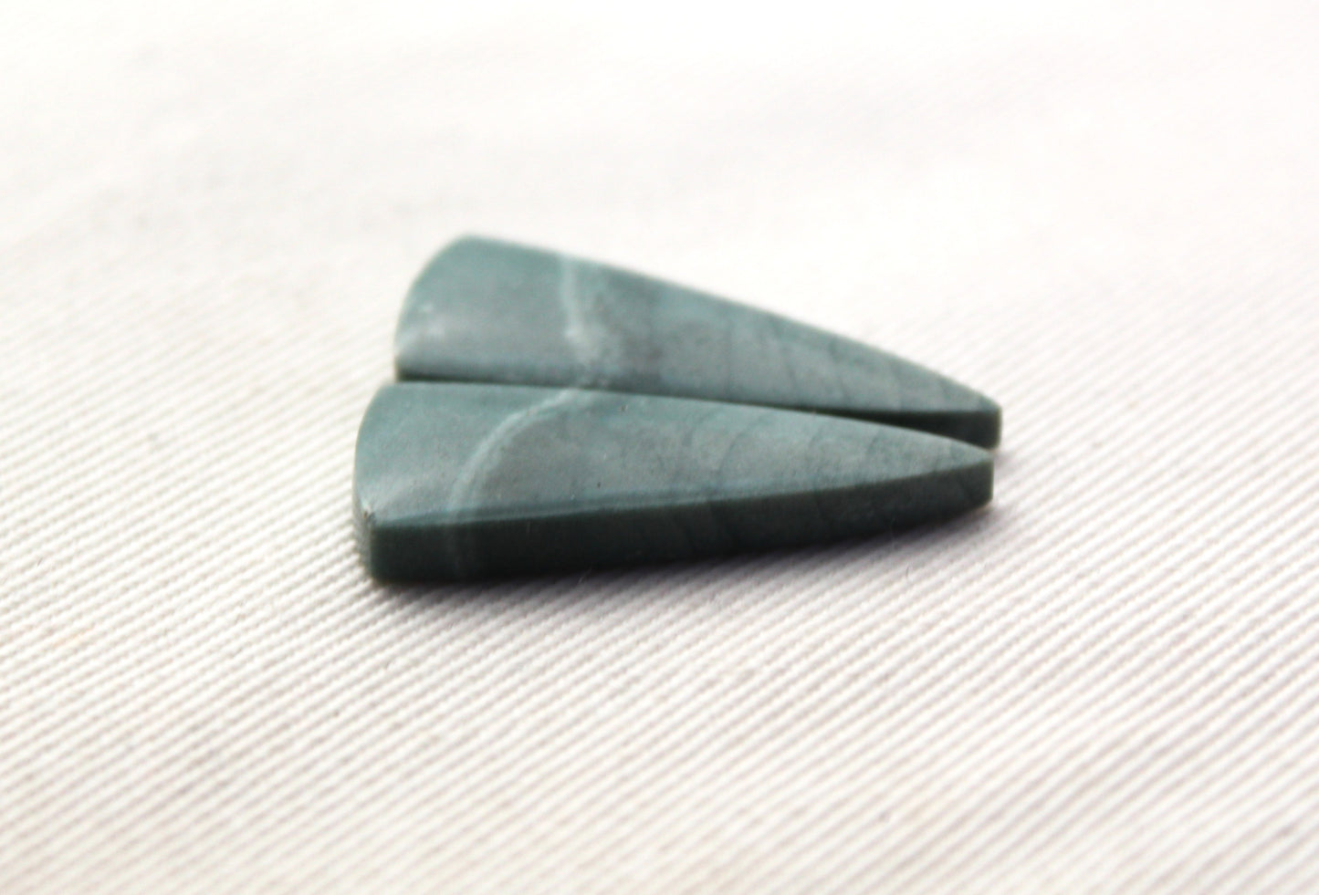 Pair of green Imperial Jasper Cabochons