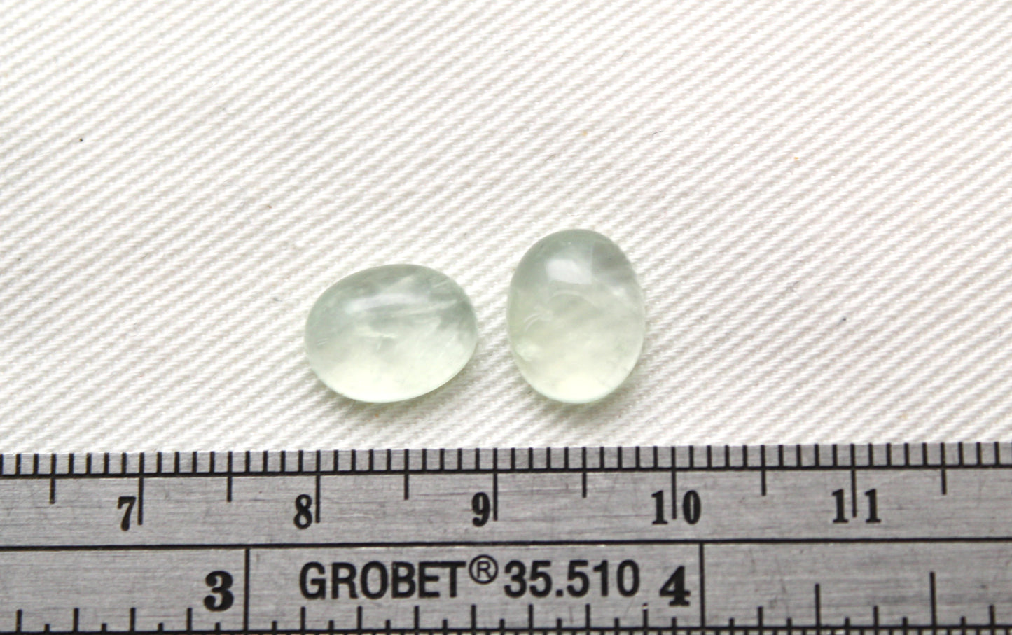 TWO prehnite cabochons Gemstones Oval 8x10MM