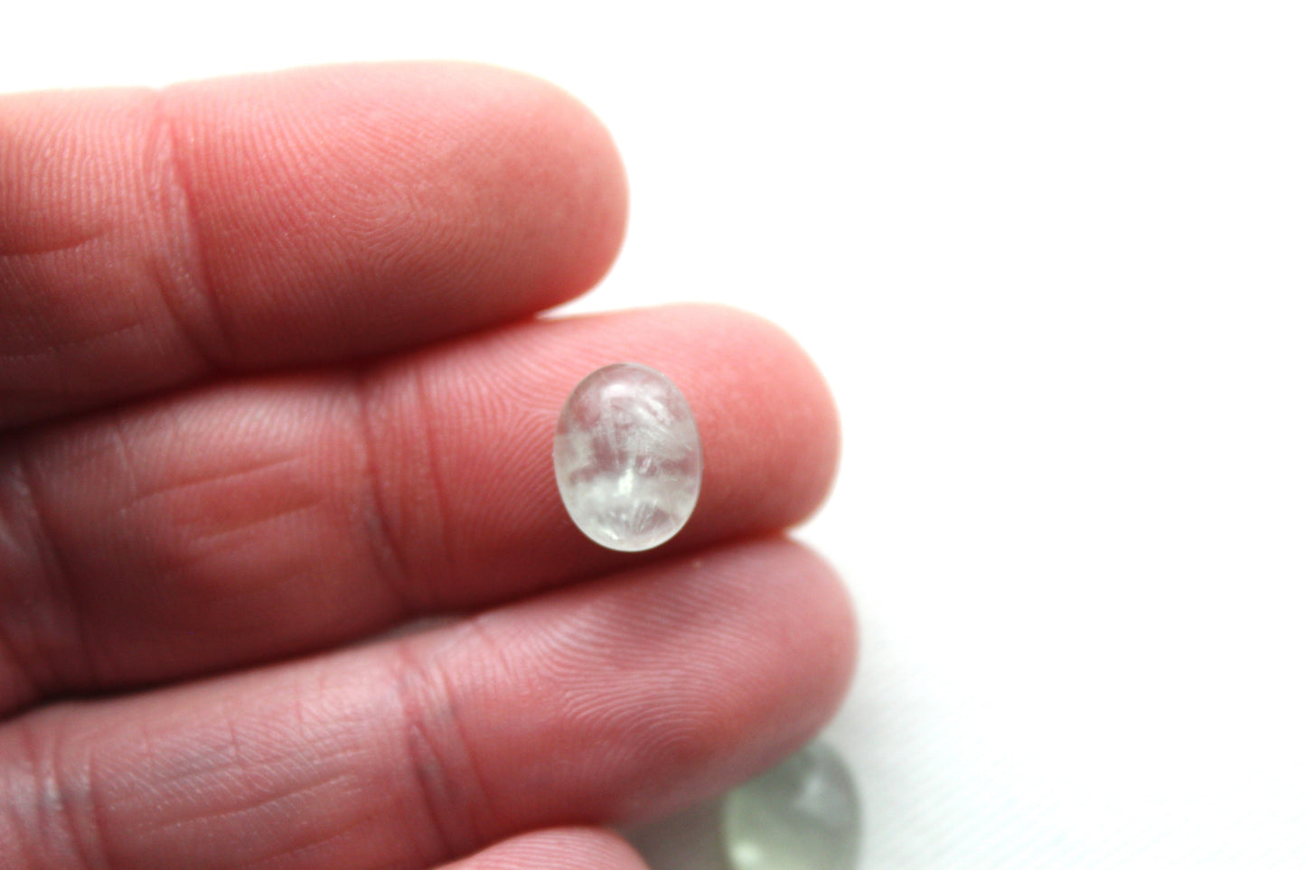 TWO prehnite cabochons Gemstones Oval 8x10MM