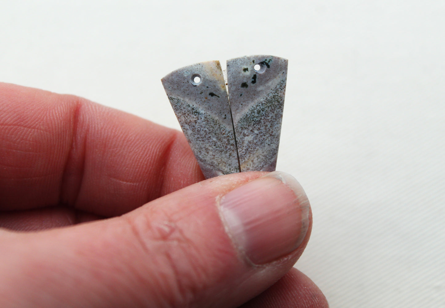 Pair of Indonesian Jasper Cabochons DRILLED
