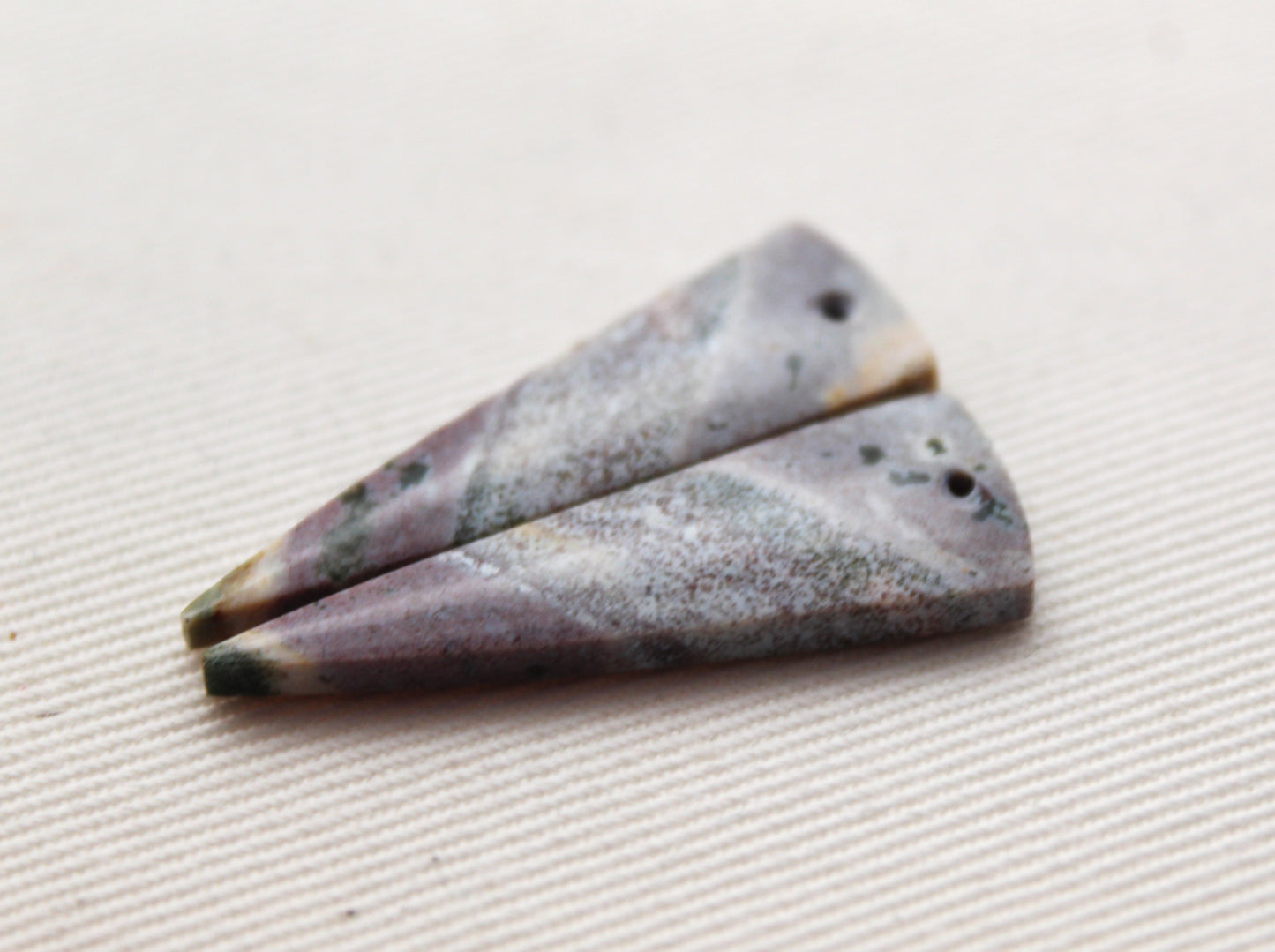 Pair of Indonesian Jasper Cabochons DRILLED