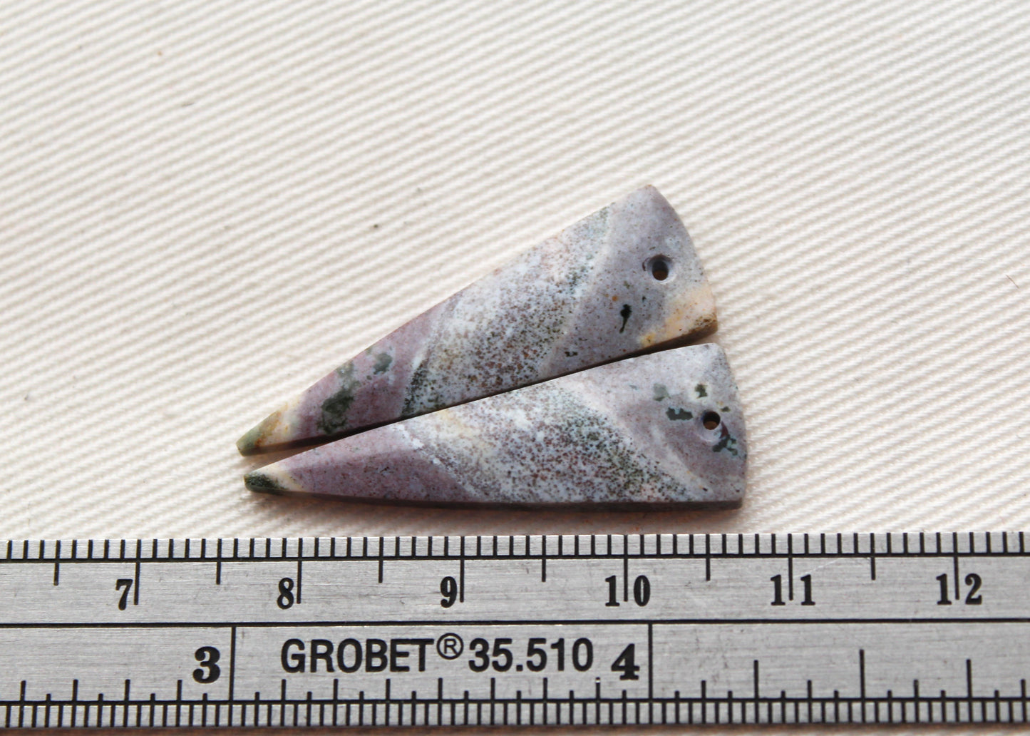 Pair of Indonesian Jasper Cabochons DRILLED