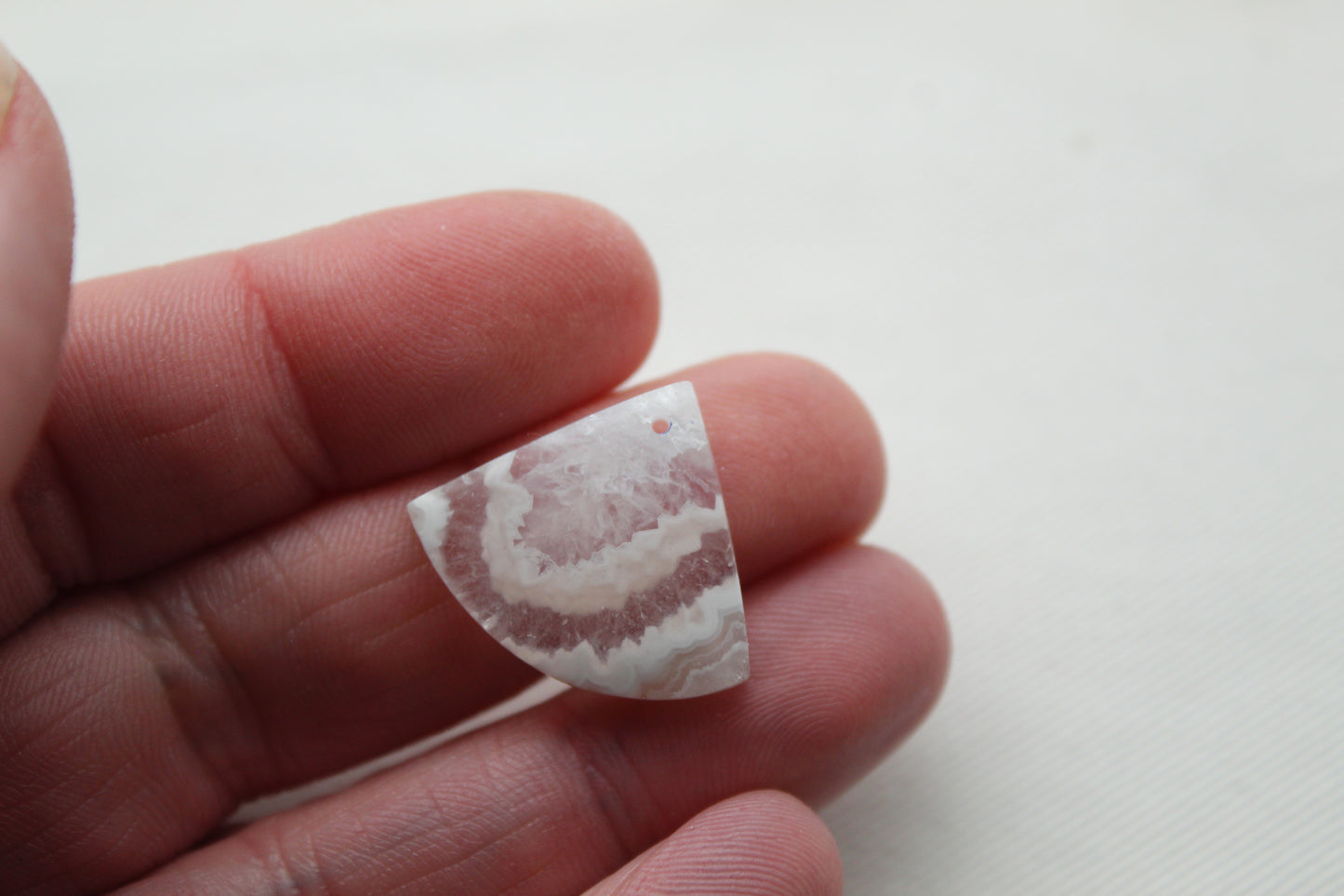 Pandora Agate Pair Cabochon Gemstone white