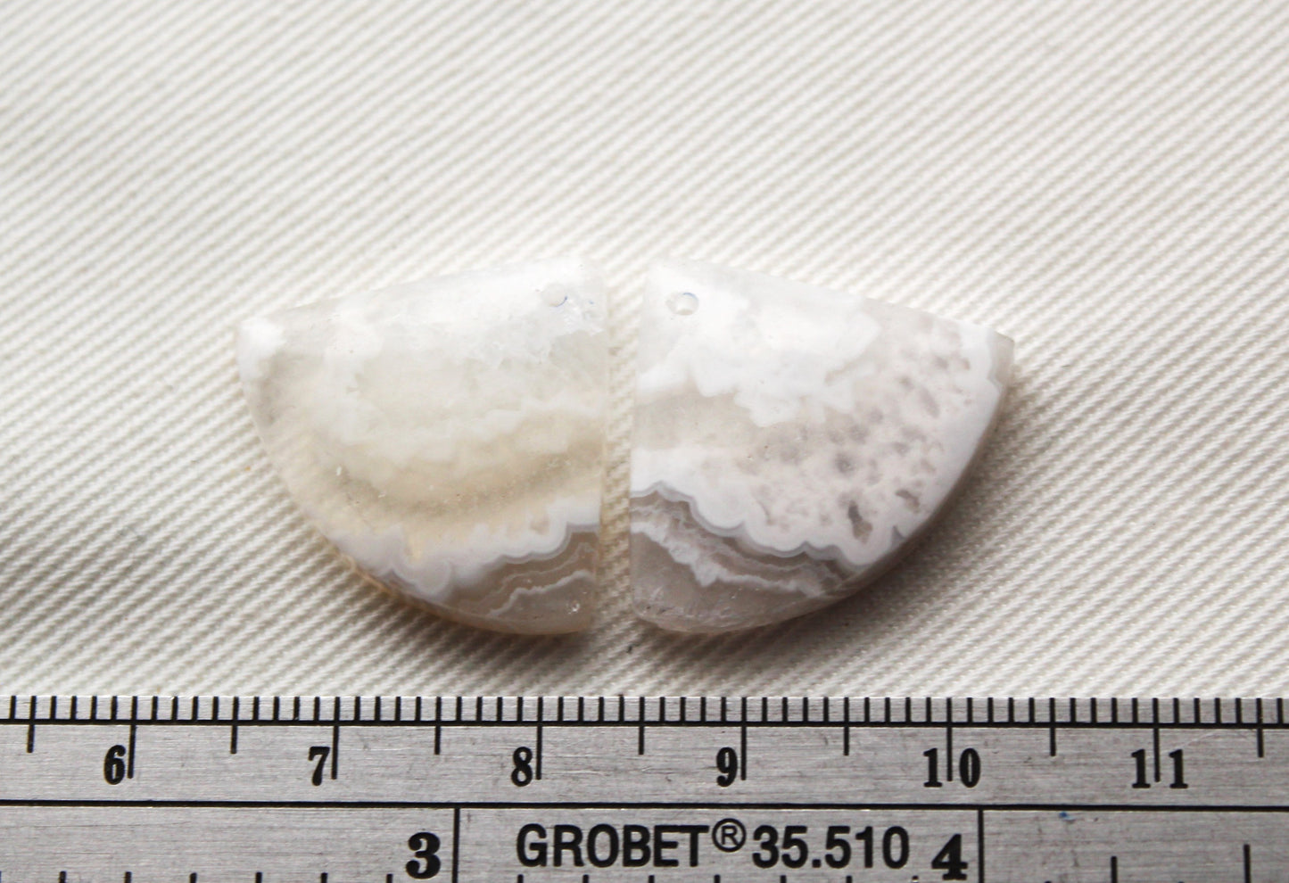 Pandora Agate Pair Cabochon Gemstone white