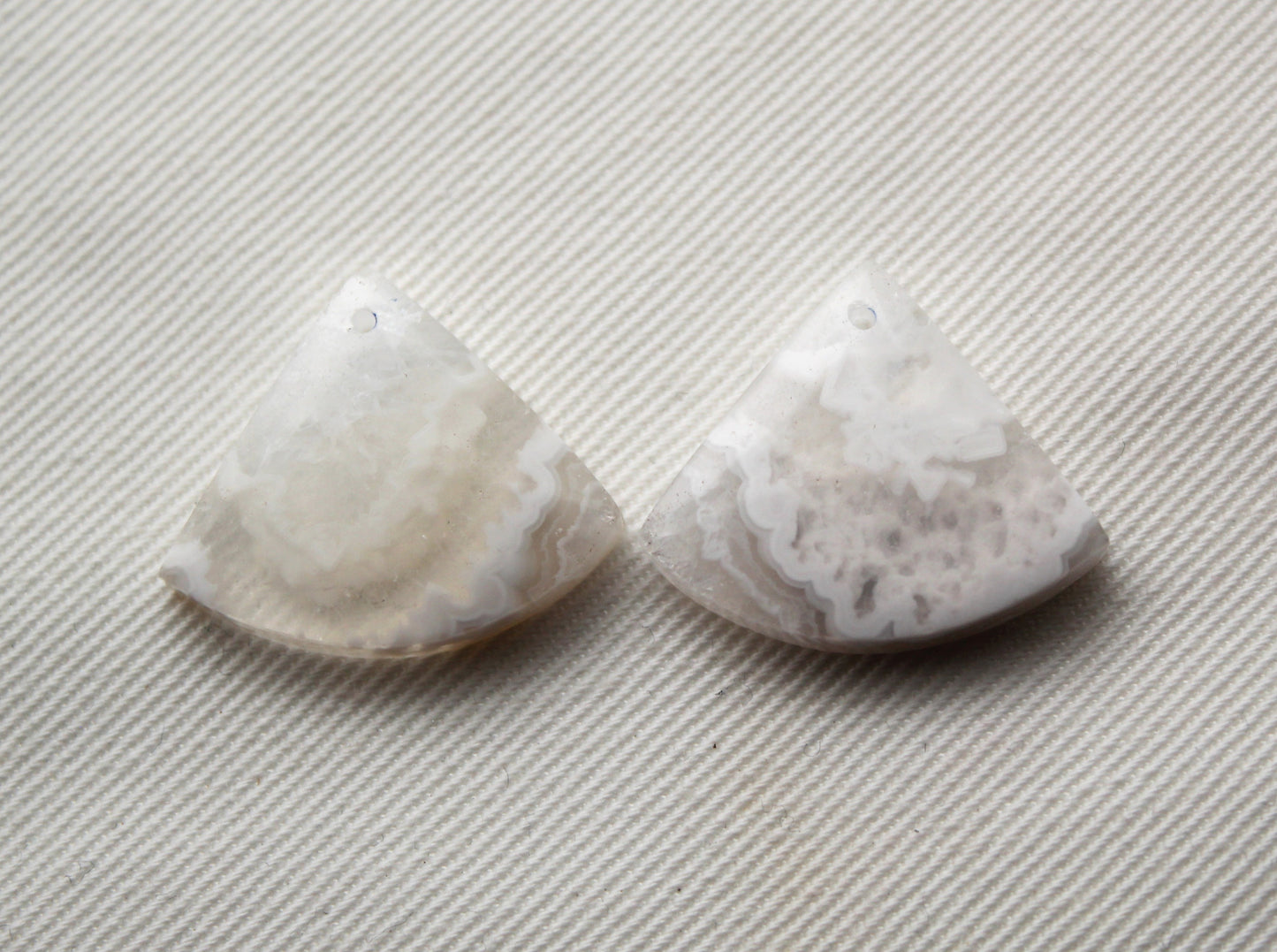 Pandora Agate Pair Cabochon Gemstone white
