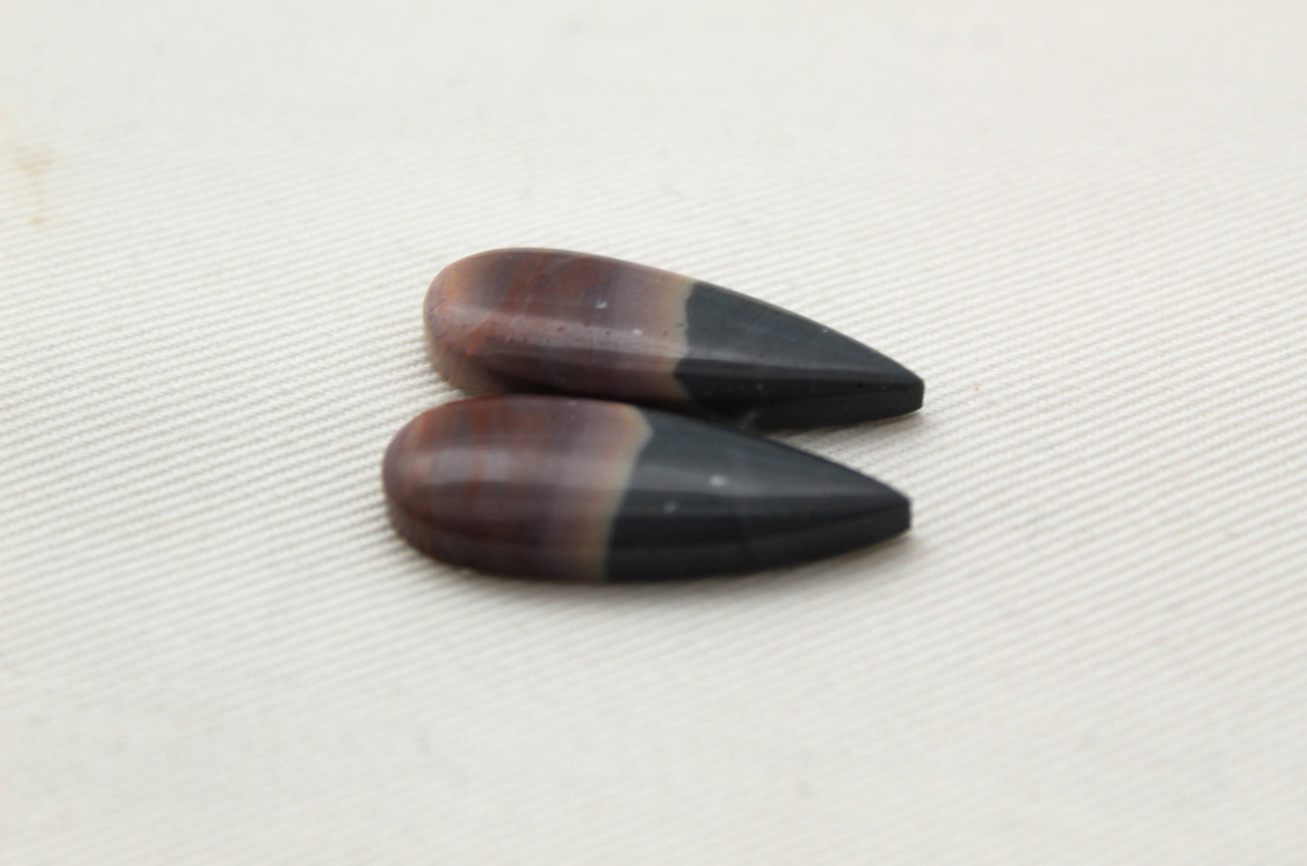 Fossil Palmwood Pair Cabochon Gemstone with druzy pockets Oval