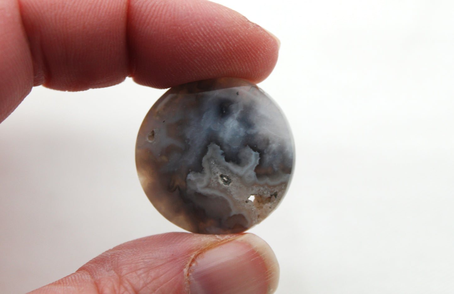 Indonesian Blue Agate Cabochon Gemstone round 26MM