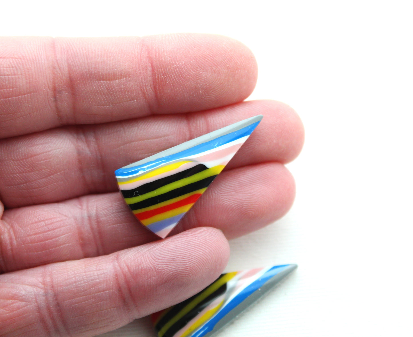 Surfite Cabochon Pair multicolors triangle
