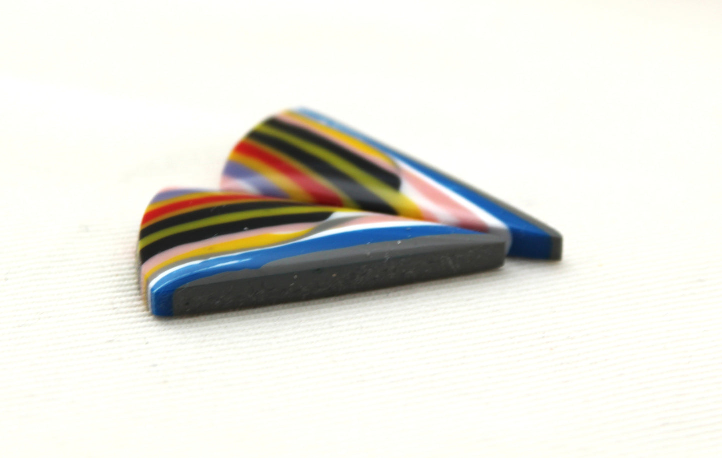 Surfite Cabochon Pair multicolors triangle