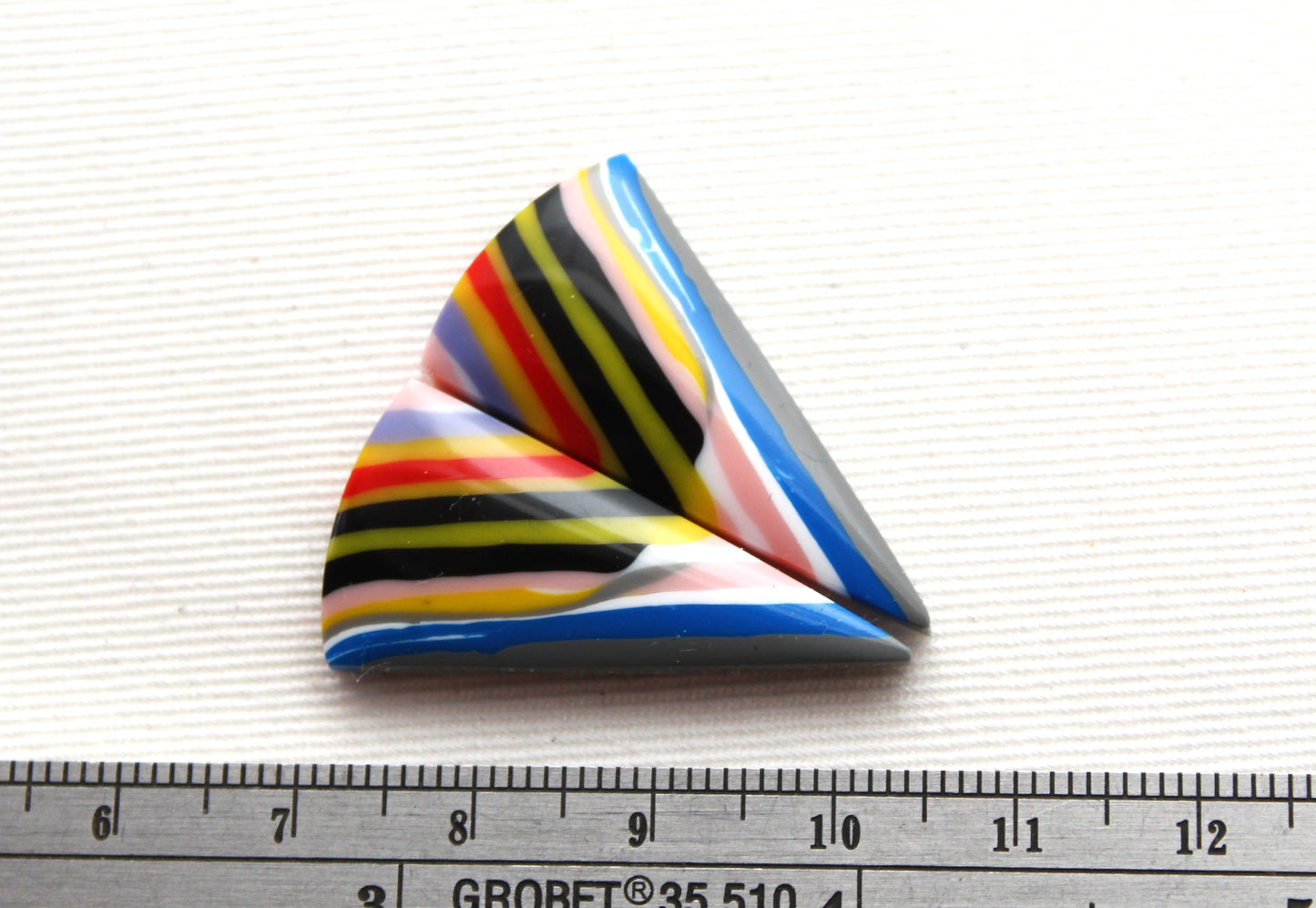 Surfite Cabochon Pair multicolors triangle