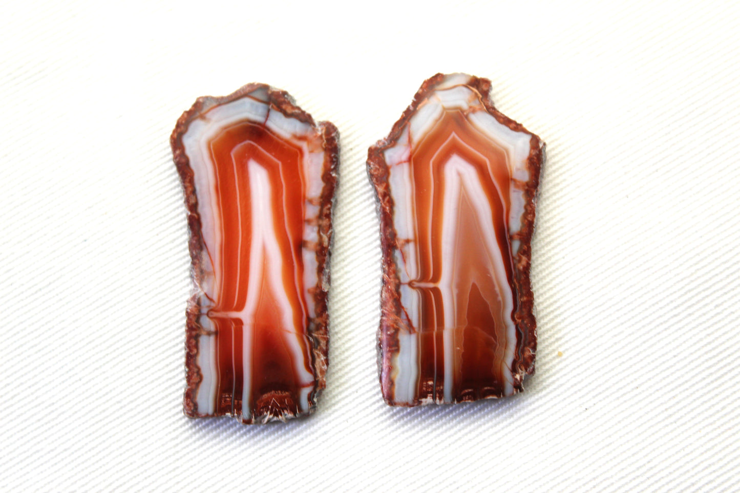 Sliced Agate Pair Gemstones freeform natural