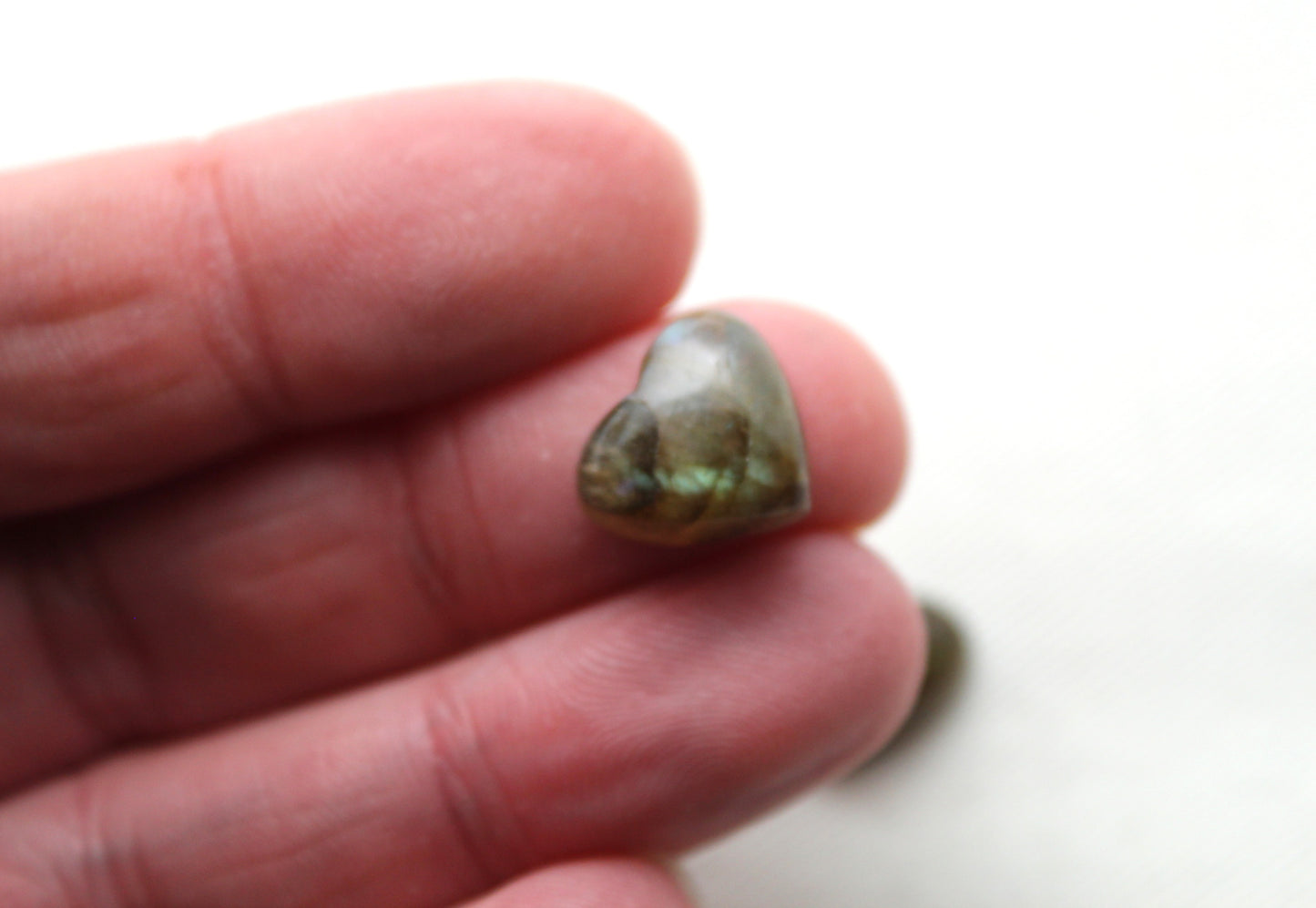 TWO Labradorite Cabochon 12X13MM heart