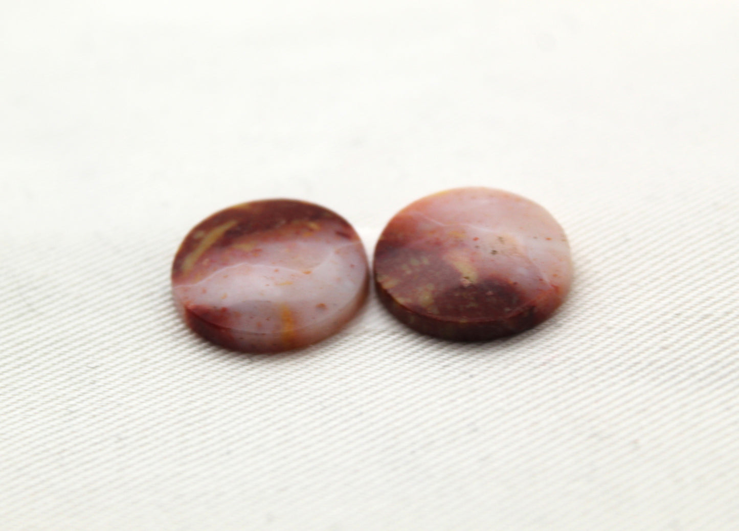 Agates Cabochons Gemstone red white round 18MM
