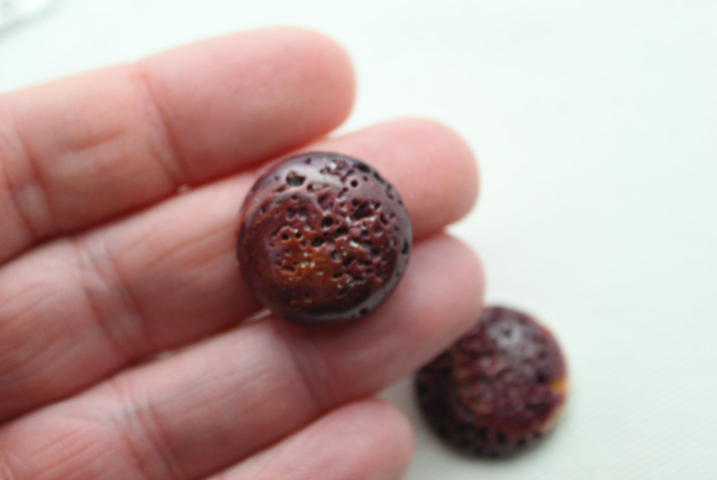 TWO Spiney Oyster purple round 20MM - LAST ONES