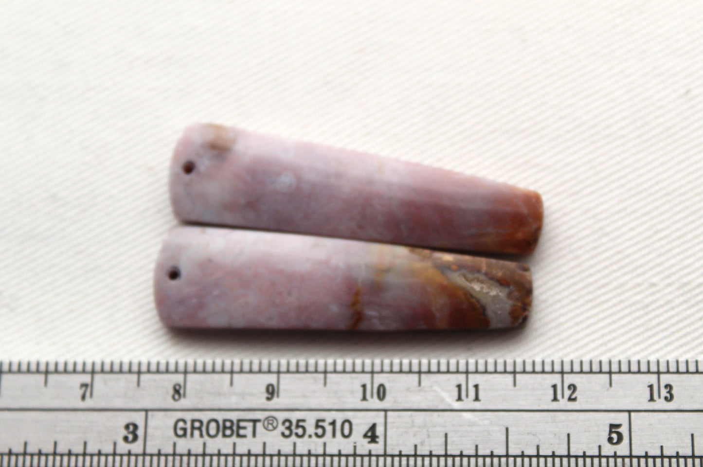 Indonesian Pink Agate Pair Cabochons Gemstone DRILLED