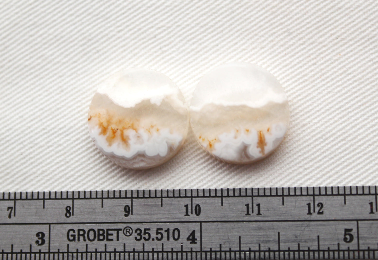 Pandora Agate Cabochons Pair Gemstone white round 17MM