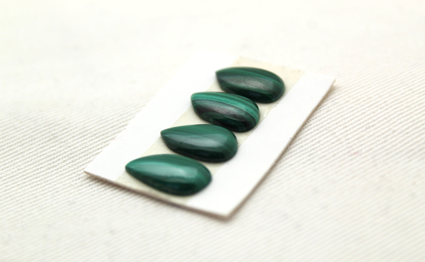 FOUR mini freeform Malachite Cabochons Green Gemstones