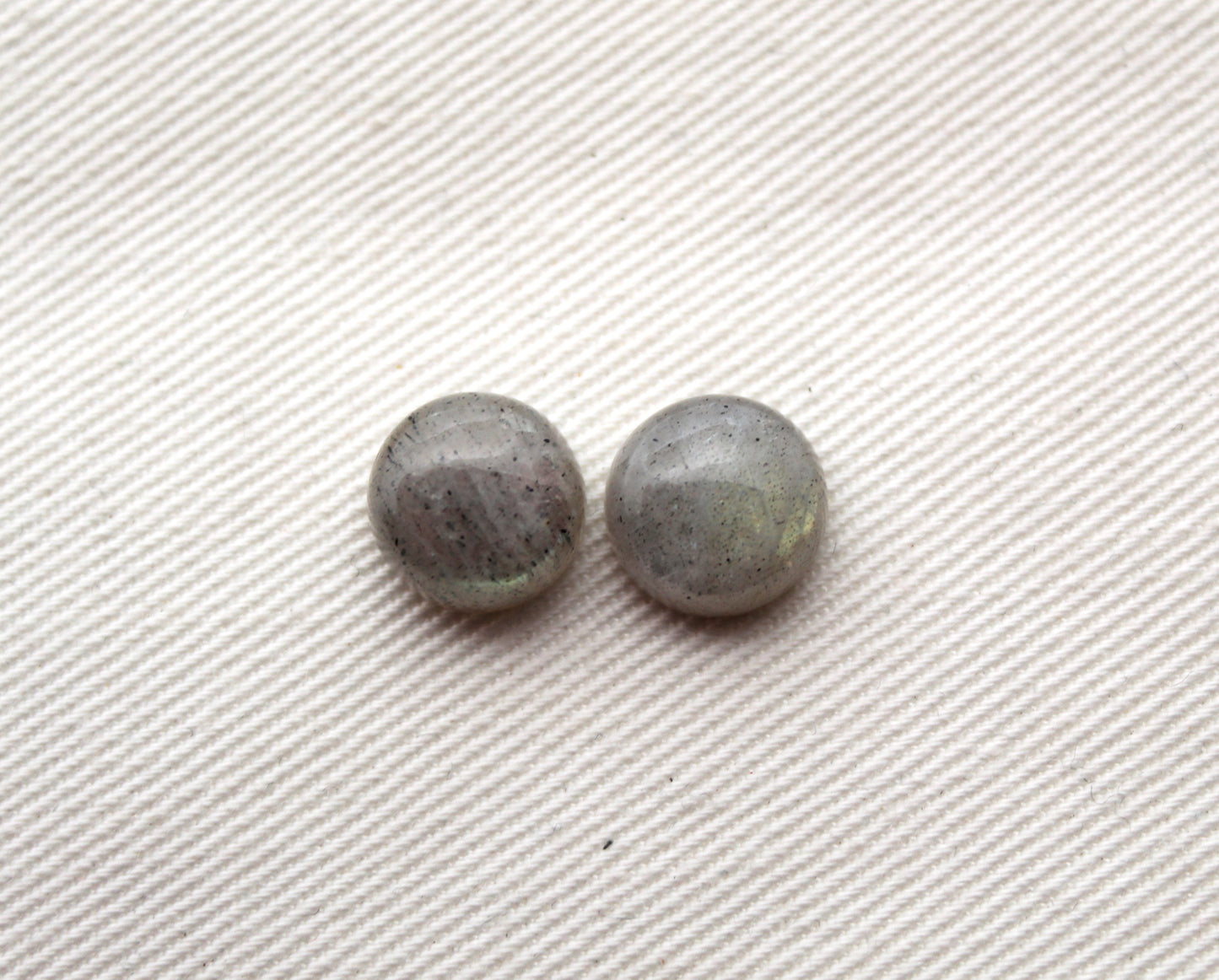 TWO Labradorite cabochons round 10MM Gemstone