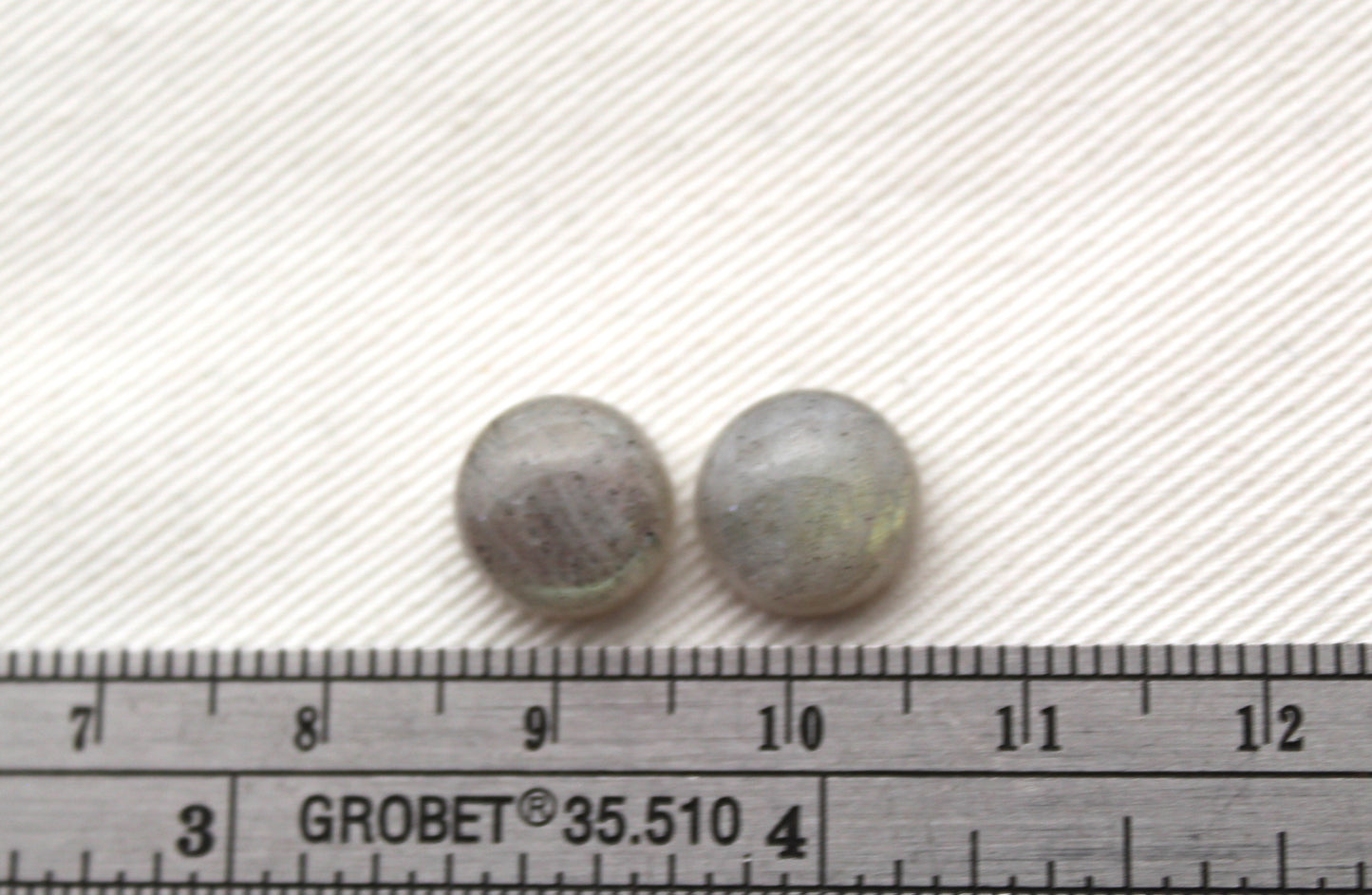 TWO Labradorite cabochons round 10MM Gemstone