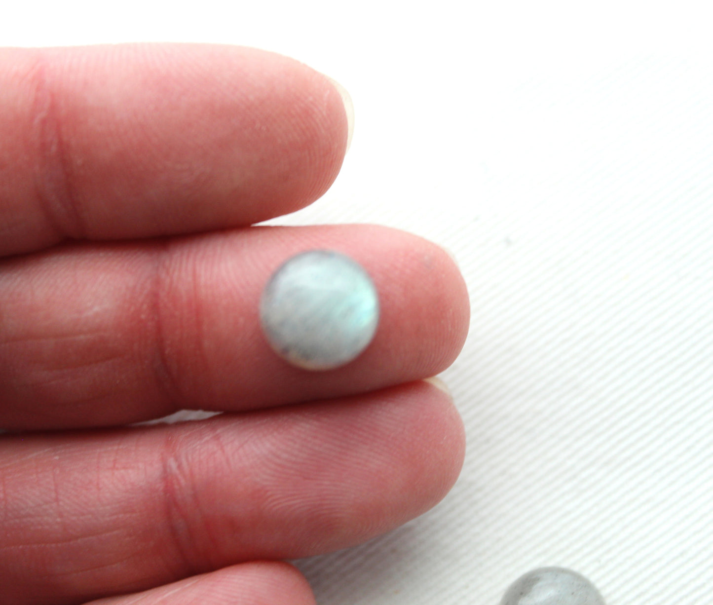 TWO Labradorite cabochons round 10MM Gemstone