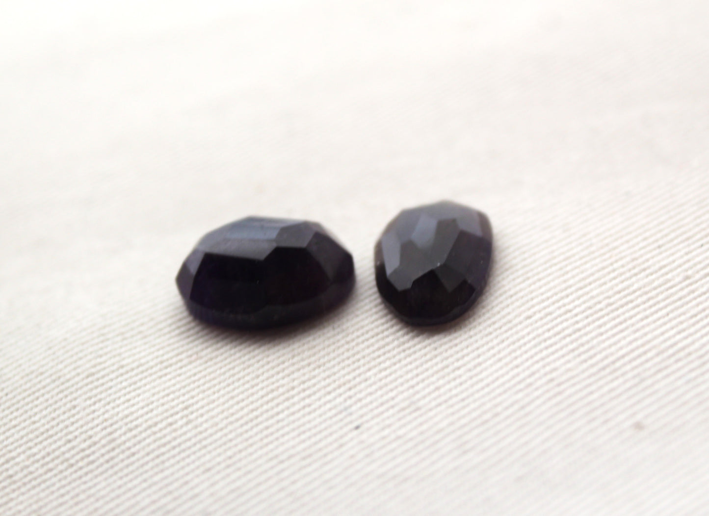 TWO Rose cut Amethyst Cabochon Gemstone purple
