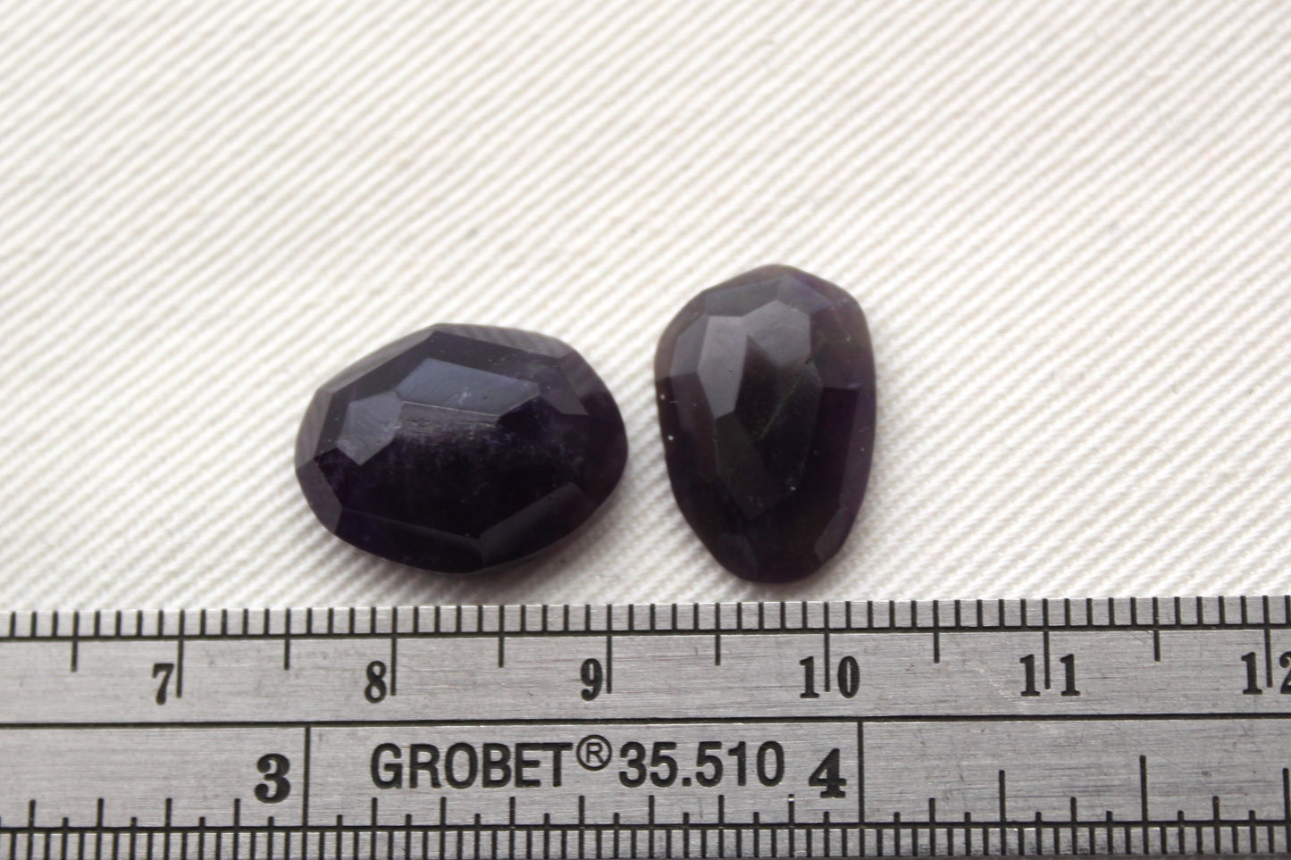 TWO Rose cut Amethyst Cabochon Gemstone purple