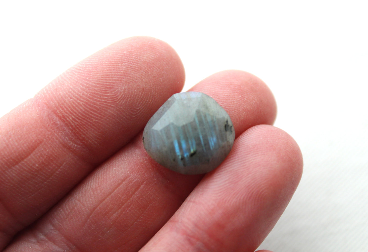 TWO Labradorite rose cut Cabochon freeform blue
