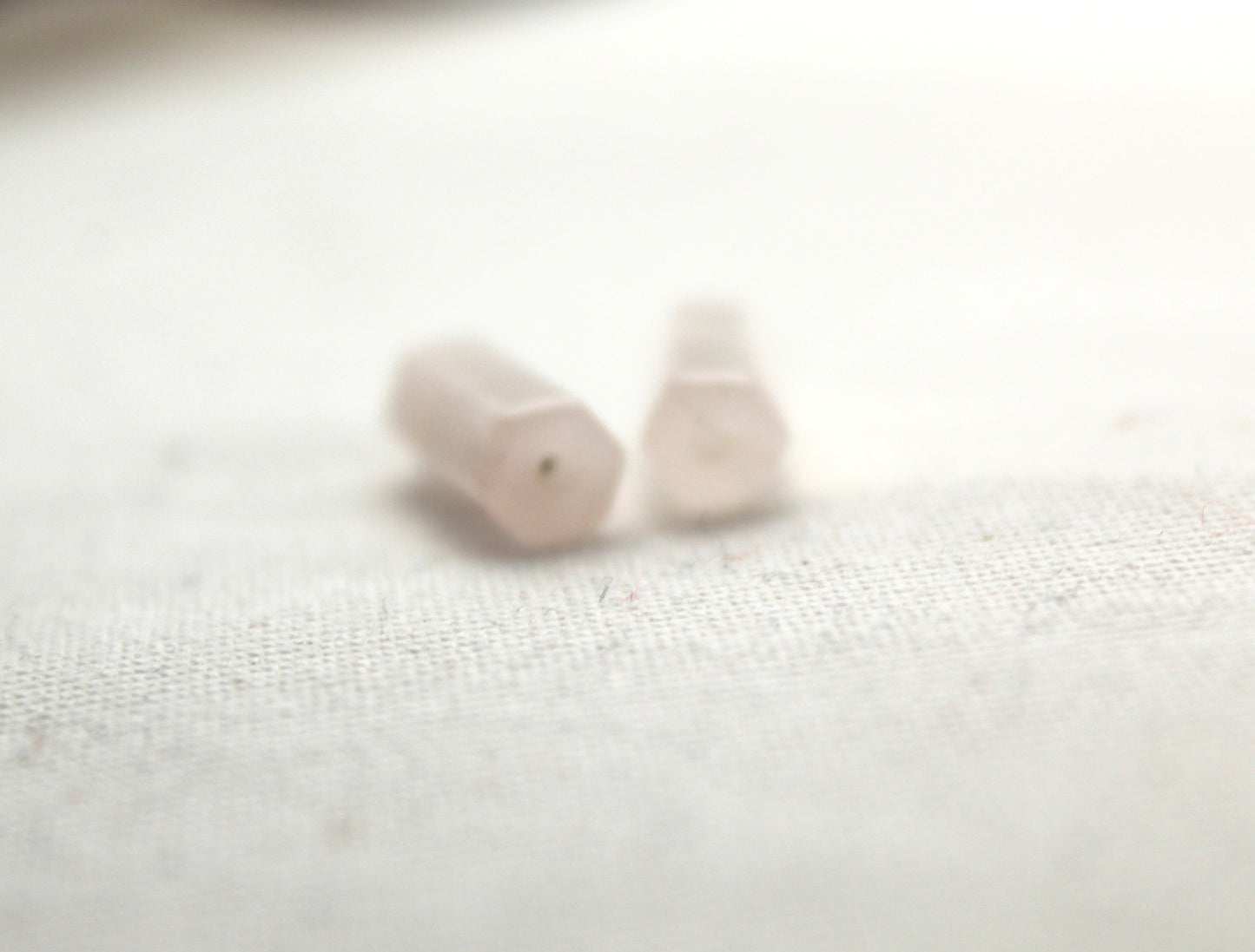 TWO Small points Pink quartz gemstone DRILLED