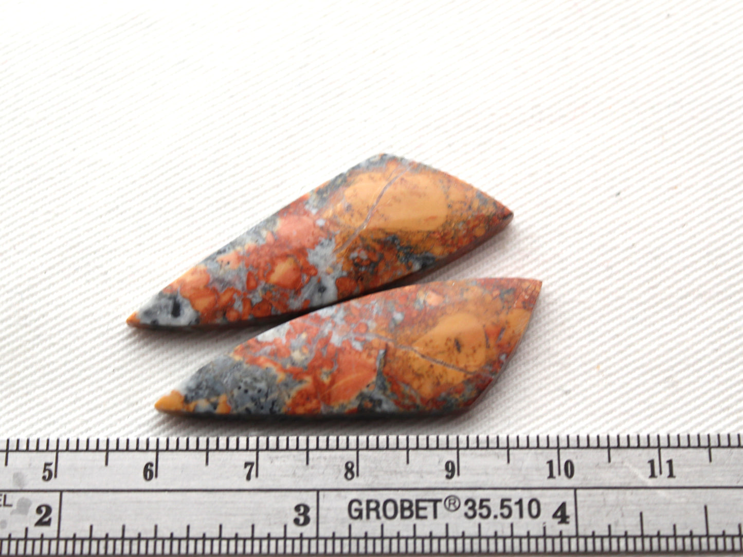 Orange Maligano Jasper cabochons pair Gemstone