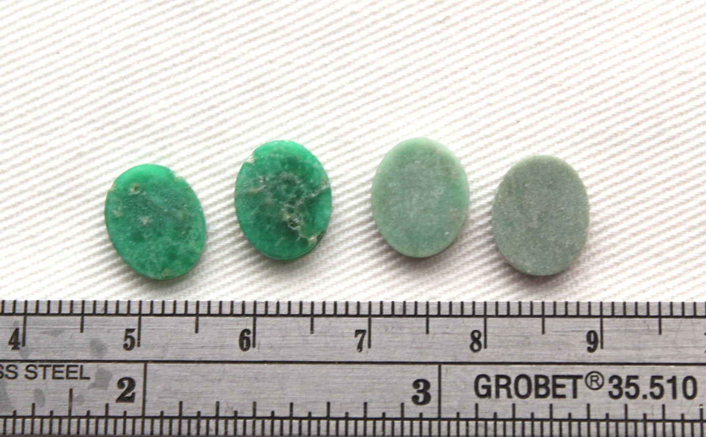 FOUR Variscite Flat cabochons 8X10 MM Gemstones Oval