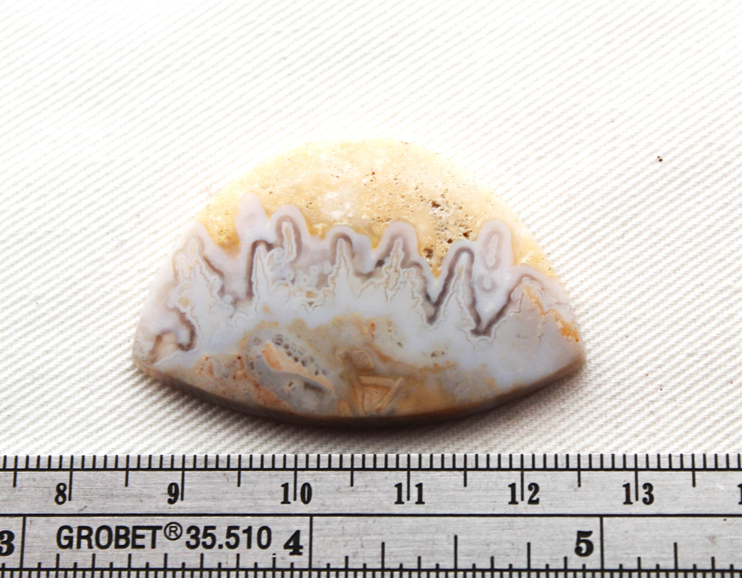 Indonesian Plume Agate Cabochon Gemstone White beige