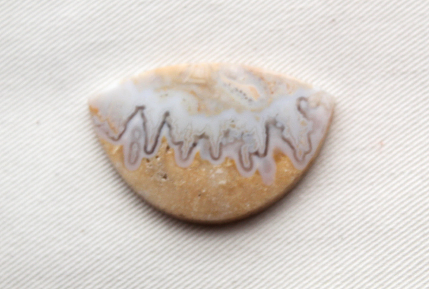 Indonesian Plume Agate Cabochon Gemstone White beige