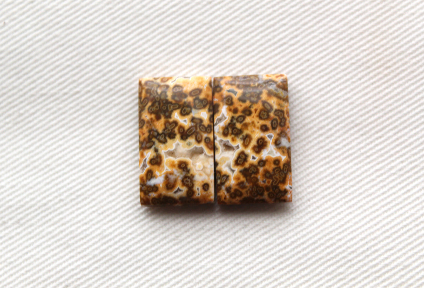 SMALL River Jasper Cabochon Pair Gemstone rectangle