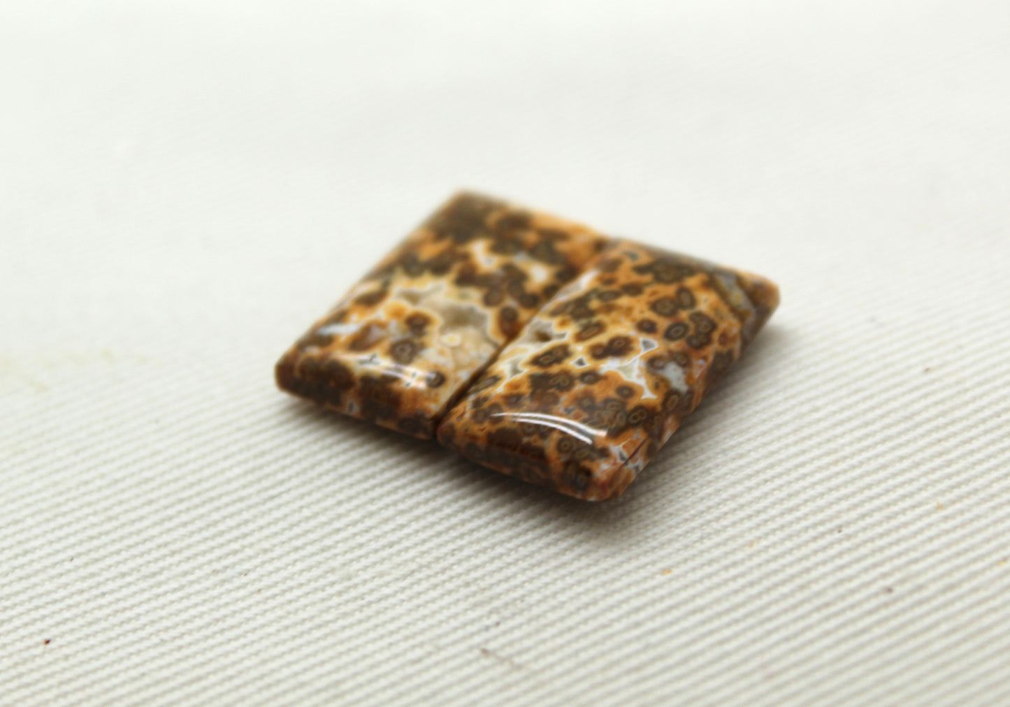 SMALL River Jasper Cabochon Pair Gemstone rectangle