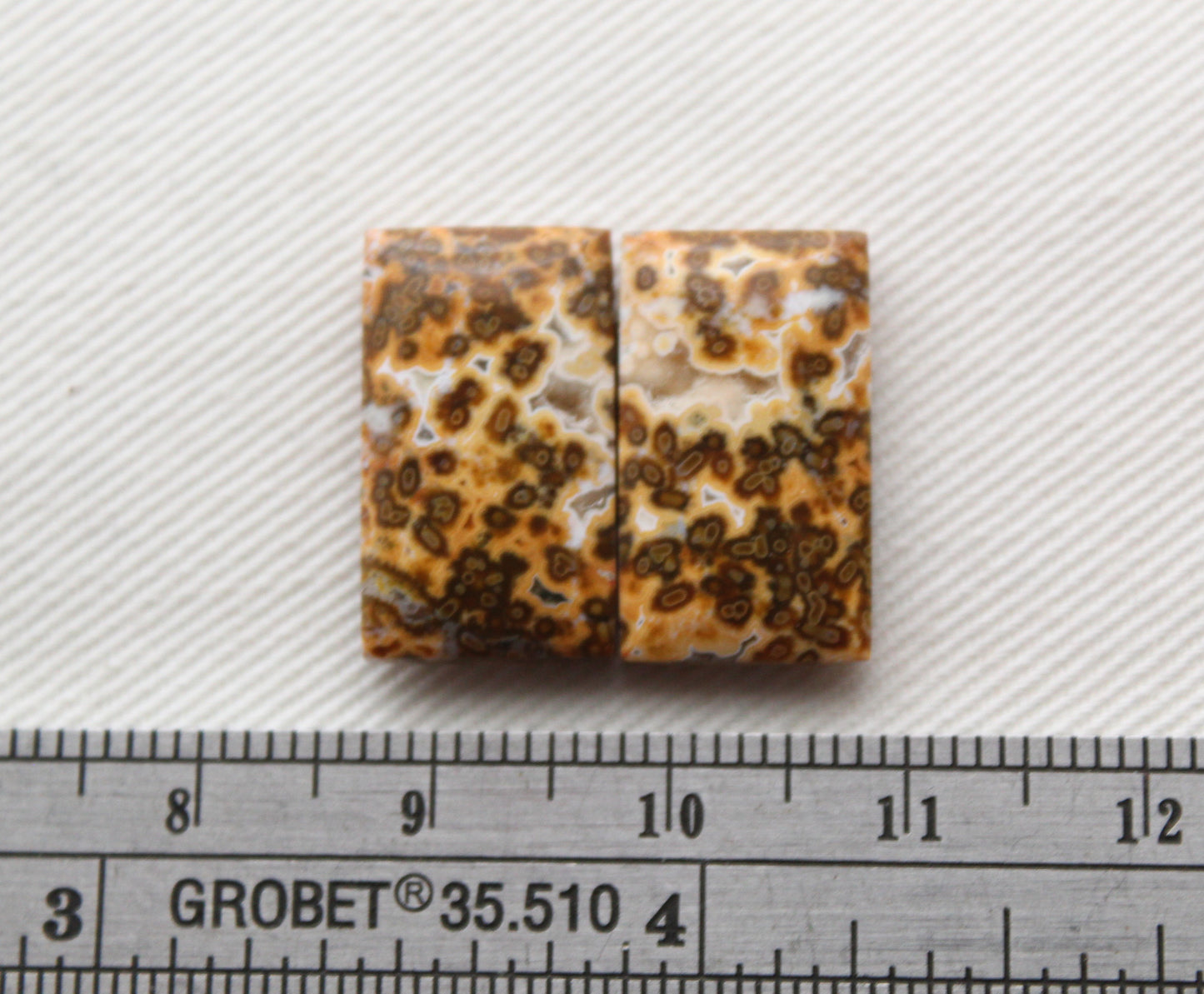 SMALL River Jasper Cabochon Pair Gemstone rectangle