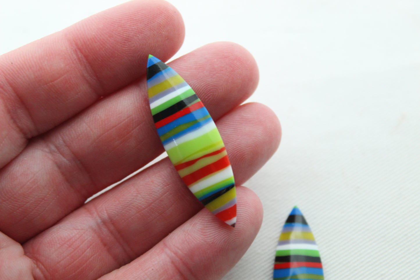 Surfite Cabochon Pair multicolors marquise