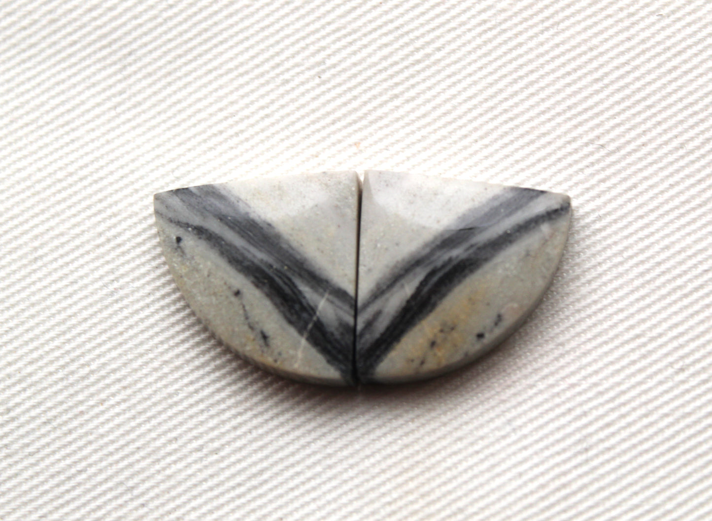 Pair of striped Jasper Cabochons