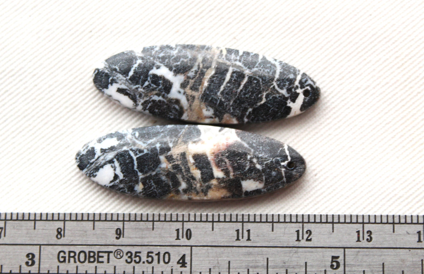 Pair of Petrified Wood Oval DRILLED