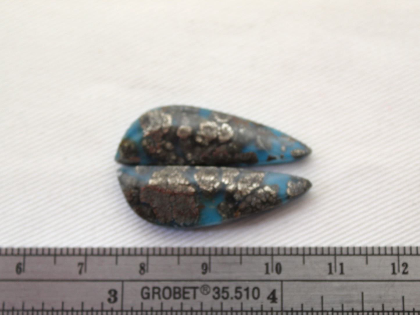 Marcasite DOUBLET Cabochons Pair Gemstone