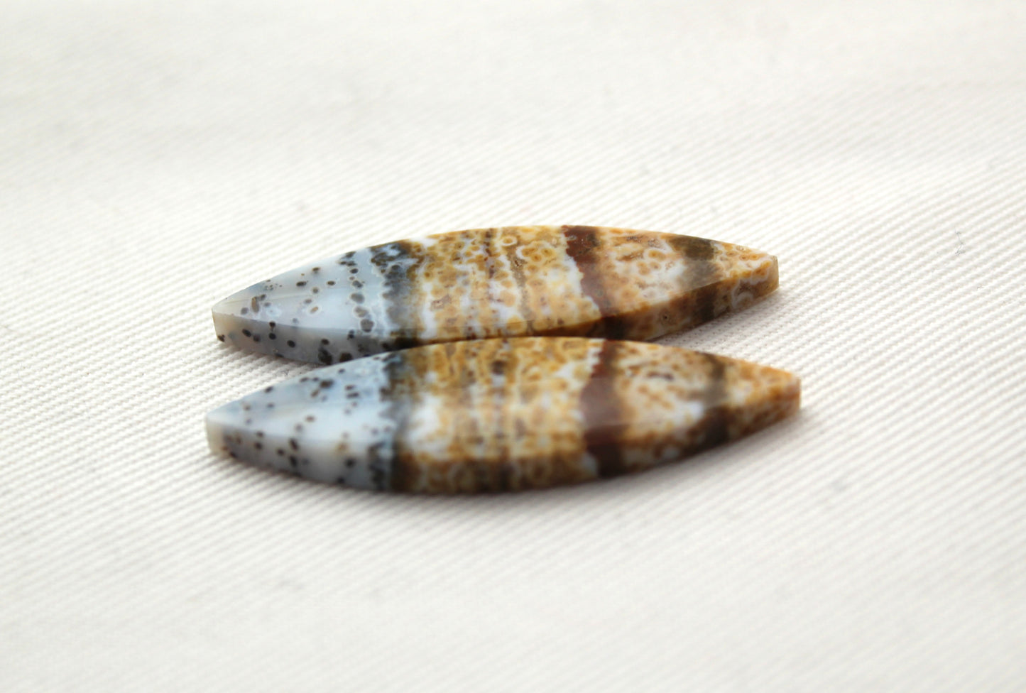 River Jasper Cabochon Pair Gemstone marquise