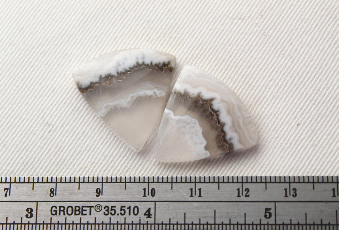 Pandora Agate Pair Cabochon Gemstone white beige