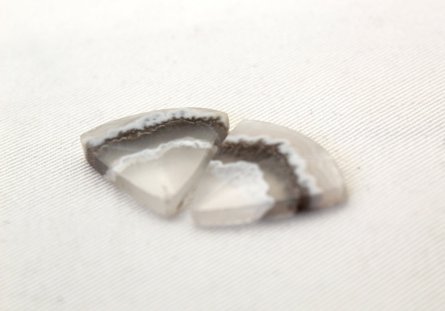 Pandora Agate Pair Cabochon Gemstone white beige
