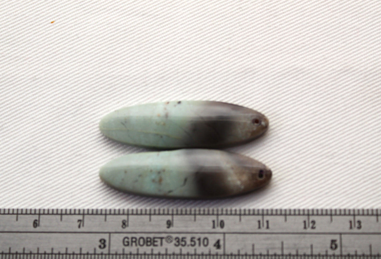 Green Jasper cabochons Gemstone pair DRILLED