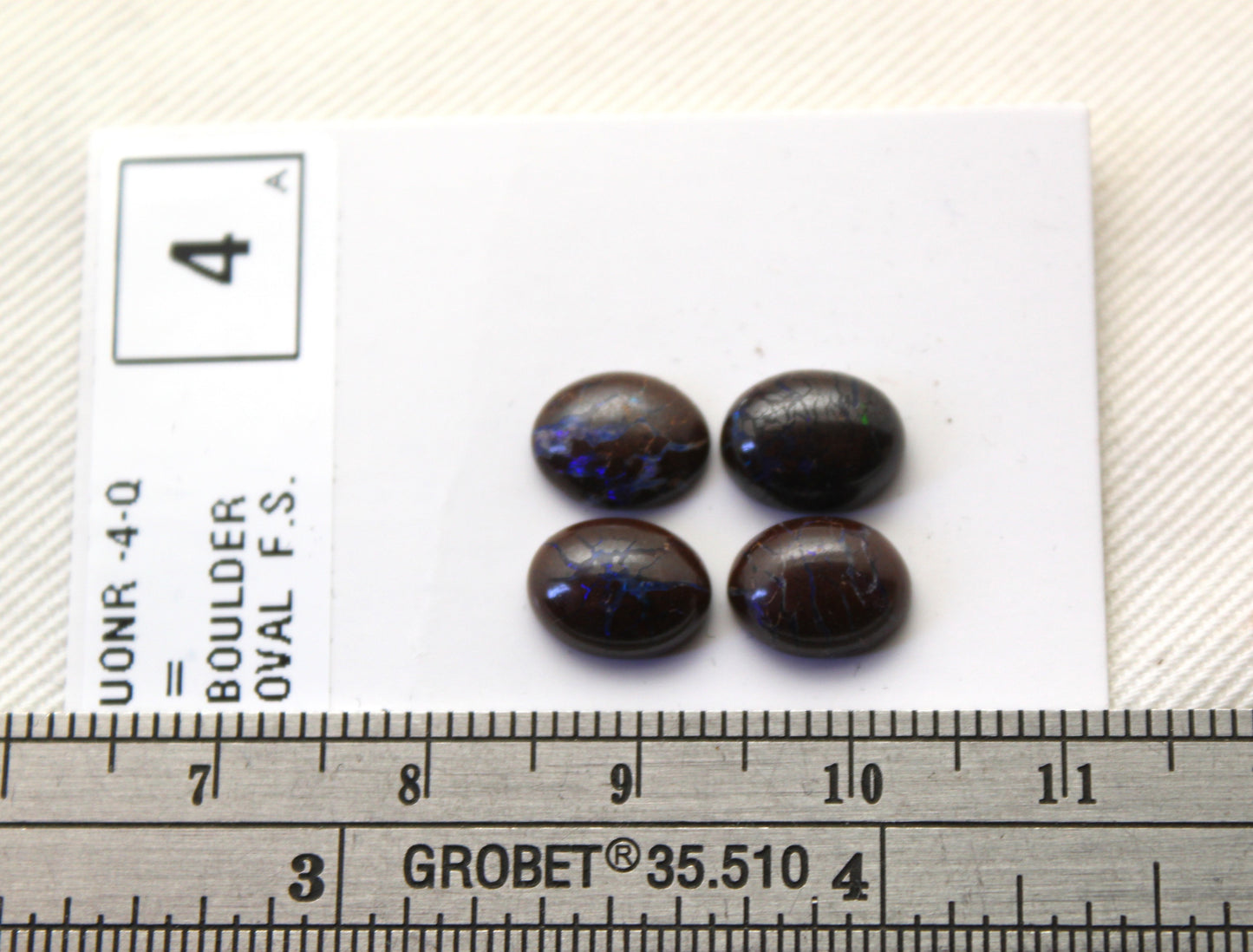 FOUR Boulder Opal cabochons natural gemstone Oval 9X7MM
