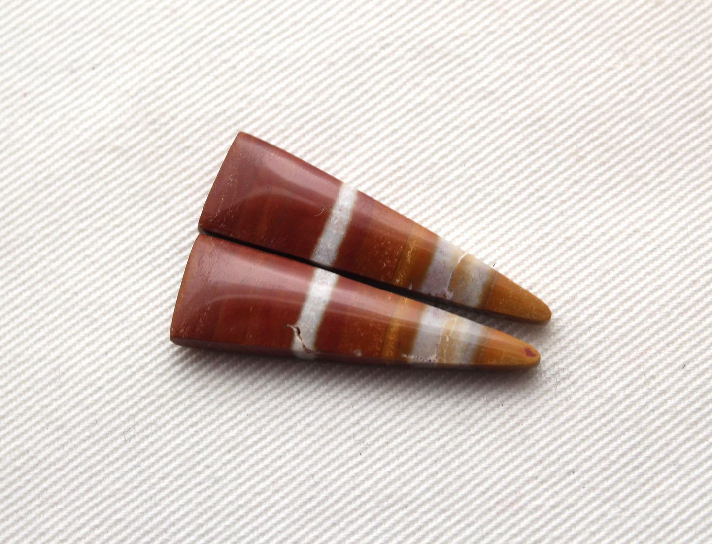 Nice Pair of Australian Jasper Cabochons yellow terra cotta